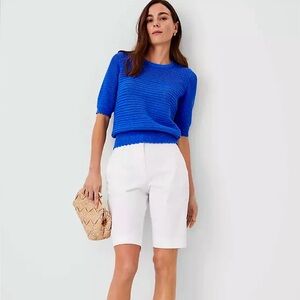 Ann Tailor Women's White Bermuda Shorts, Size 2